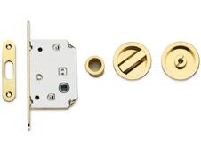 KIT 3C TONDO PER PORTE SCORREVOLI - OTTONE LUCIDO